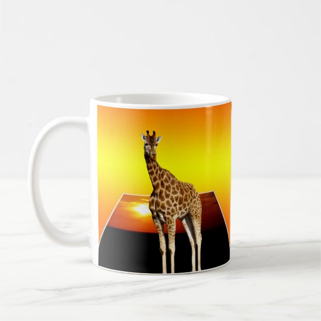 Giraffe Sunshine Popout  Art, Coffee Mug (Left)