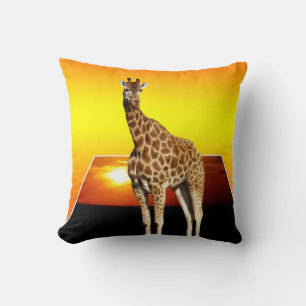 Giraffe Sunshine Popout Art Throw Cushion. Cushion