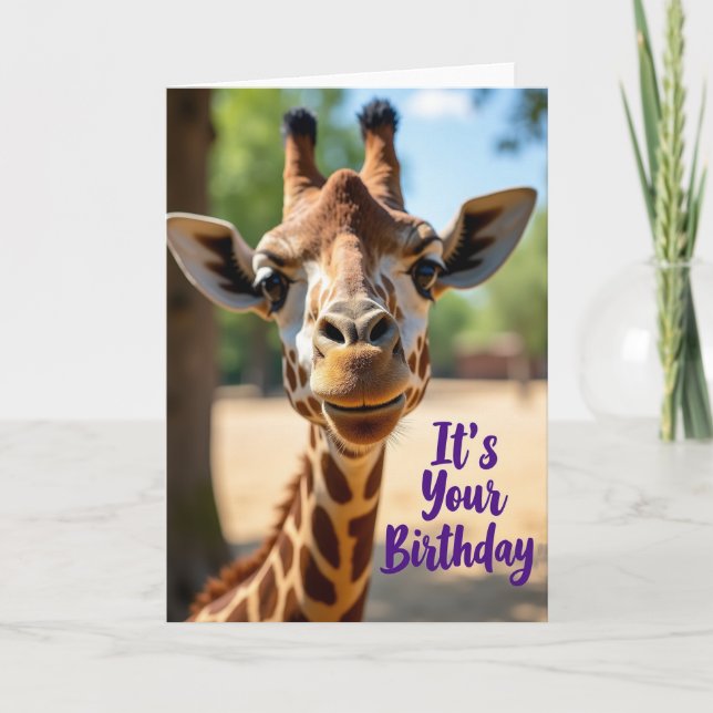 Giraffe Sweet Birthday Card (Front)