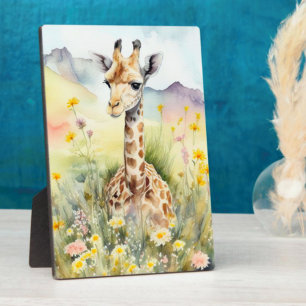 Giraffe Tabletop Plaque with Easel