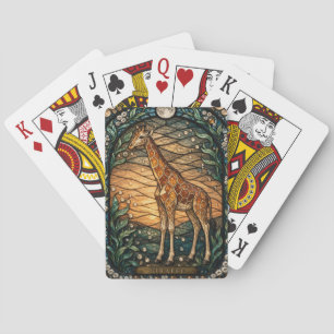 Giraffe Tall Savanna Illumina Stained Glass Playing Cards
