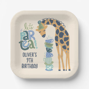Giraffe Tea Party Kids Birthday Party Paper Plate