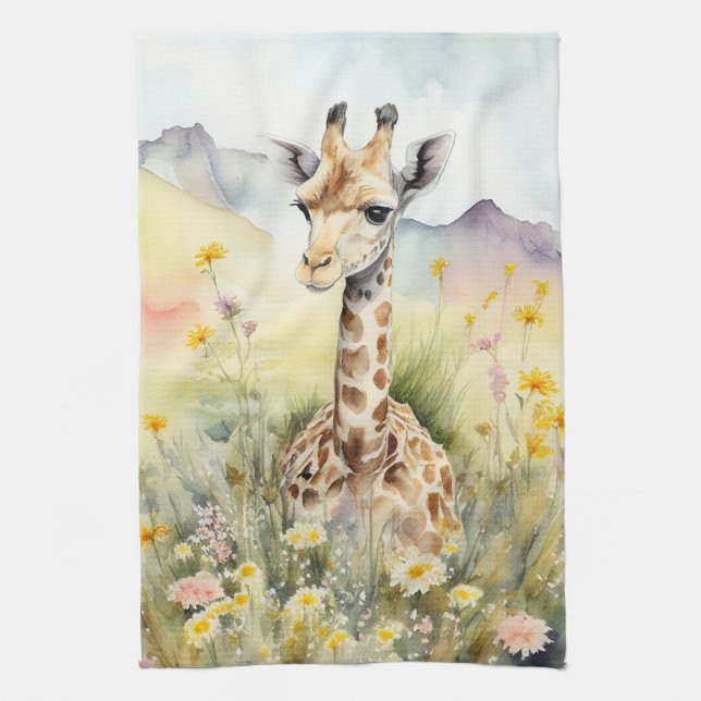 Giraffe  tea towel (Vertical)