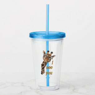 Giraffe.Text.I see you Acrylic Tumbler