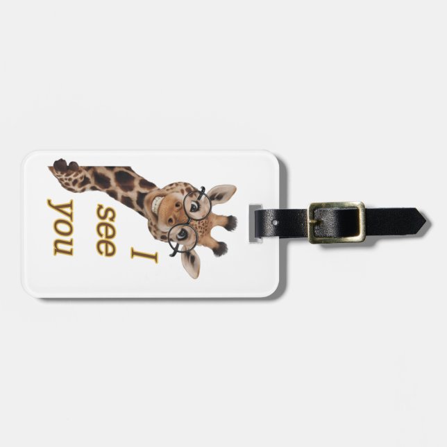 Giraffe.Text.I see you Luggage Tag (Front Horizontal)