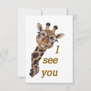 Giraffe.Text.I see you Thank You Card