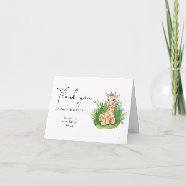 Giraffe - thank you baby shower (Front)