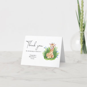 Giraffe - thank you baby shower card