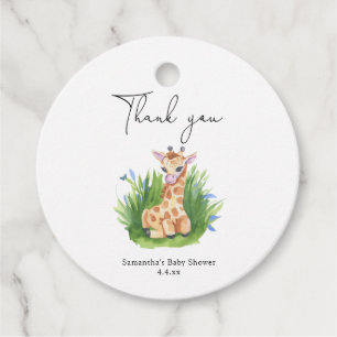 Giraffe - thank you baby shower favour tags