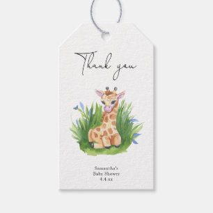 Giraffe - thank you baby shower gift tags