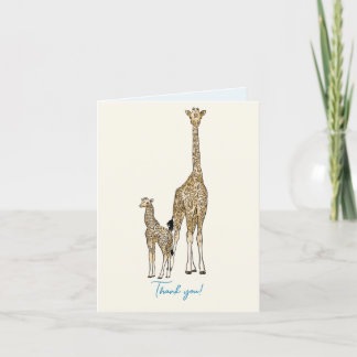 giraffe thank you card