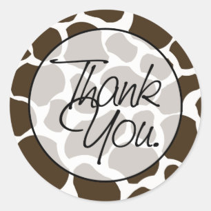 Giraffe Thank You Classic Round Sticker