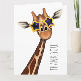 Giraffe Thank You Folded Greeting Card