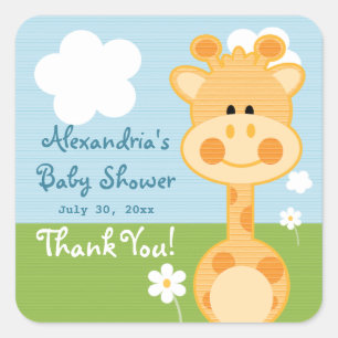 Giraffe Thank You Labels