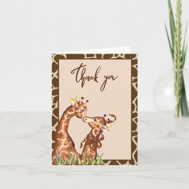 Giraffe Thank You Note Card (Front)