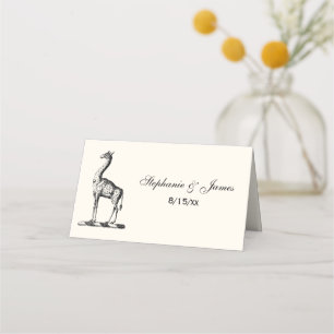 Giraffe Theme Escort Card Place Card Ivory