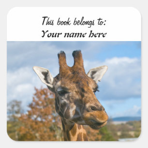 Giraffe "This book belongs to" Sticker