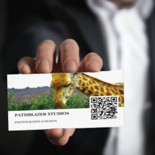 Giraffe Thorn Tree   Wildlife Photography   Business Card