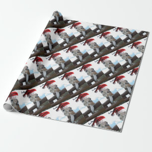 Giraffe-Tongue-Santa Wrapping Paper