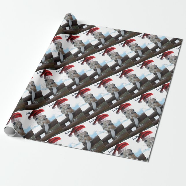 Giraffe-Tongue-Santa Wrapping Paper (Unrolled)