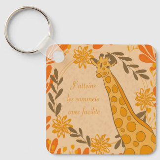giraffe,totem animal,chakra,positive affirmation key ring