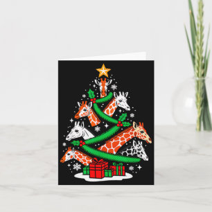 Giraffe Tree Christmas Giraffe Lover Xmas Squad Me Card
