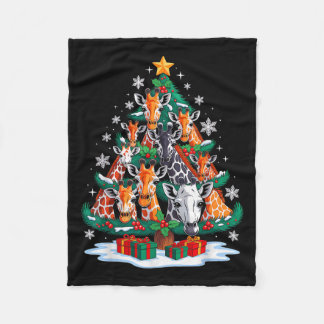 Giraffe Tree Christmas Giraffe Lover Xmas Squad Me Fleece Blanket