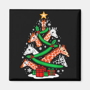 Giraffe Tree Christmas Giraffe Lover Xmas Squad Me Magnet