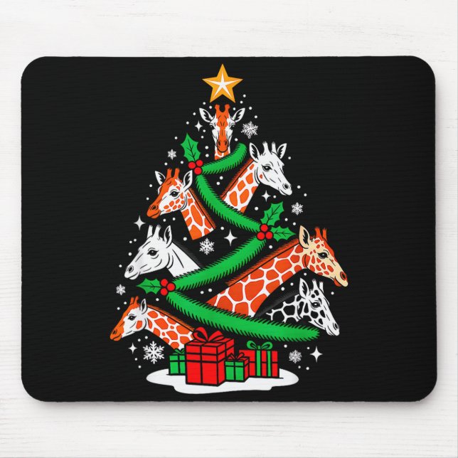 Giraffe Tree Christmas Giraffe Lover Xmas Squad Me Mouse Mat (Front)