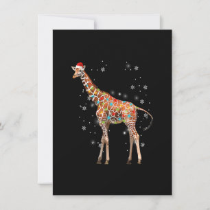 Giraffe Tree Light Christmas Animals Lover Xmas Ho Invitation