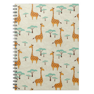 Giraffe tree vintage pattern. notebook