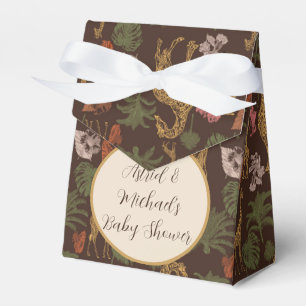 Giraffe & Tropical Leaves Vintage Baby Shower  Favour Box