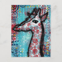 Giraffe - Turquoise Red