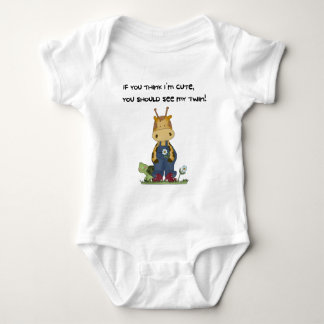 giraffe twin baby bodysuit