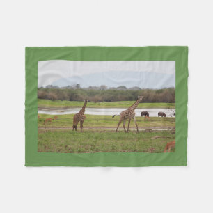Giraffe Twins Cute Personalise Destiny Destiny'S Fleece Blanket