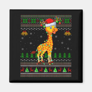 Giraffe Ugly Christmas Sweaters Holiday Santa Cute Magnet