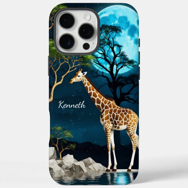 Giraffe Under Full Moon Case-Mate iPhone Case (Back)