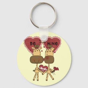 Giraffe Valentine Love T-shirts and Gifts Key Ring