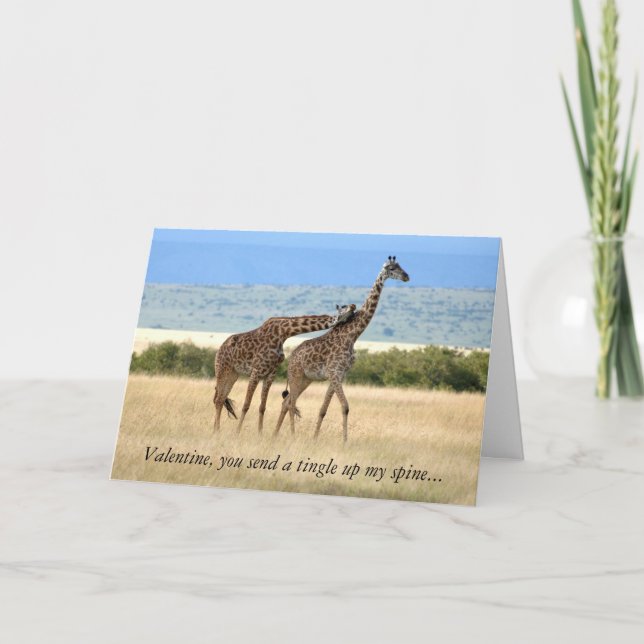 Giraffe Valentine's Day Card (Front)