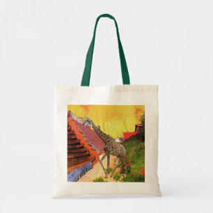 Giraffe, van Gogh village painting Tote Bag