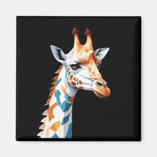 Giraffe Vector Art with Vibrant Colours Magnet