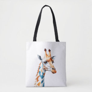 Giraffe Vector Art with Vibrant Colours Tote Bag
