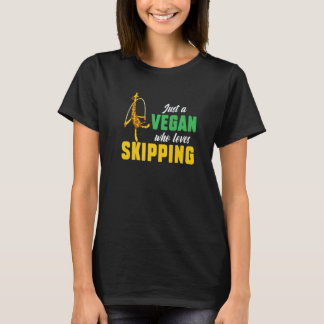 Giraffe Vegan Who Loves Rope Skipping Rope Jumping T-Shirt