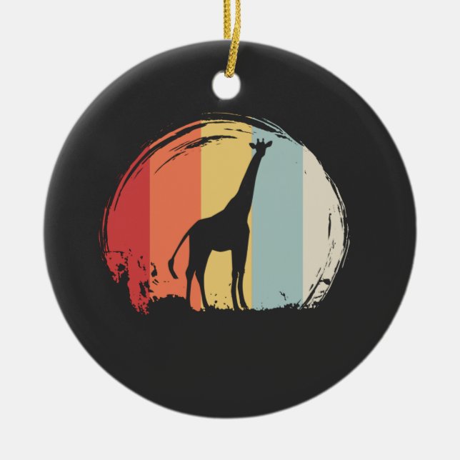 Giraffe Vintage Ceramic Tree Decoration (Front)