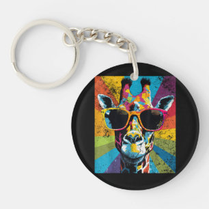 Giraffe Vintage Sunglasses Funny African Animal  Key Ring