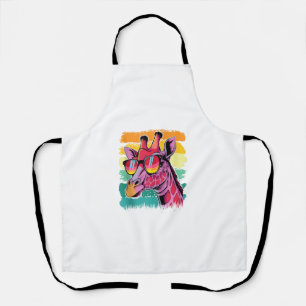 Giraffe Vintage Sunglasses Funny African Animal Lo Apron