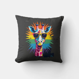 Giraffe Vintage Sunglasses Funny African Animal Lo Cushion
