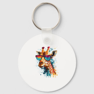 Giraffe Vintage Sunglasses Funny African Animal Lo Key Ring