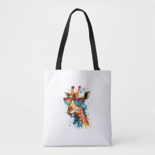 Giraffe Vintage Sunglasses Funny African Animal Lo Tote Bag