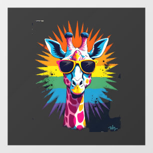 Giraffe Vintage Sunglasses Funny African Animal Lo Window Cling